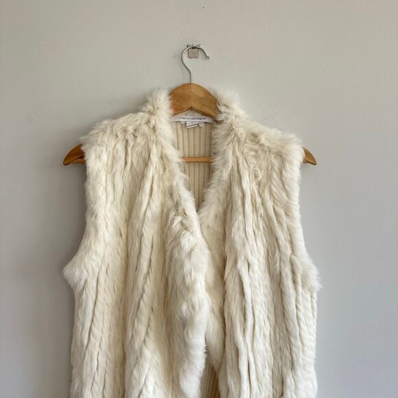 Diane Von Furstenberg Denver Rabbit Fur Cashmere Blend Sweater Vest M - Picture 5 of 10